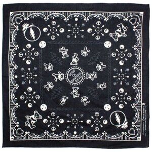New Black Bear Skull Grateful Dead Bandana Headband Tour NWT Peace Kerchief SYF